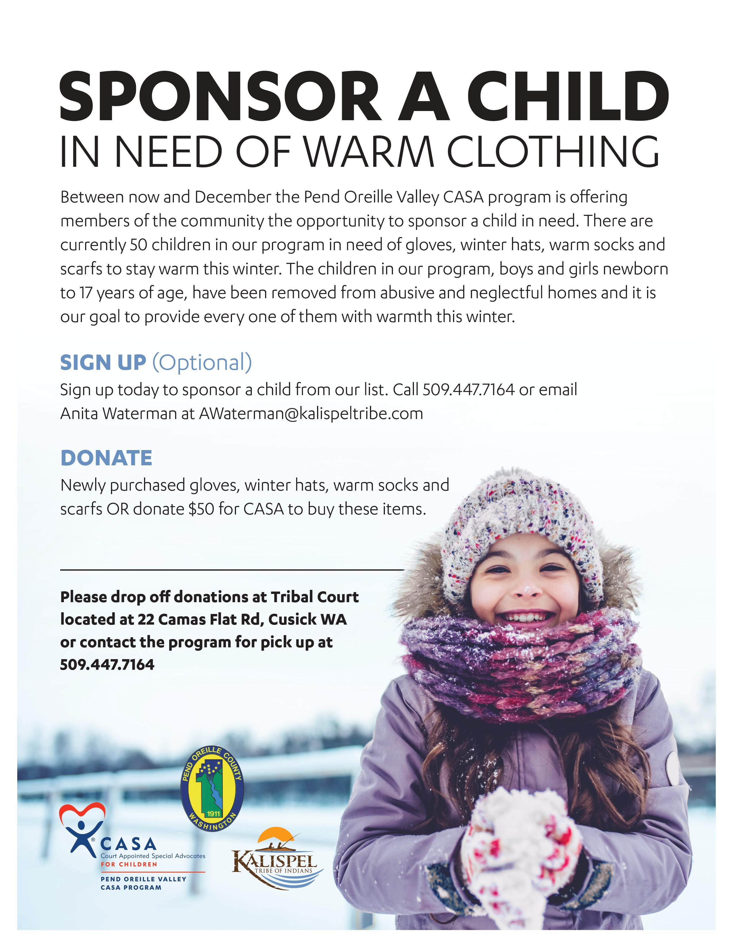 Sponsor a Child in Need of Warm Clothing