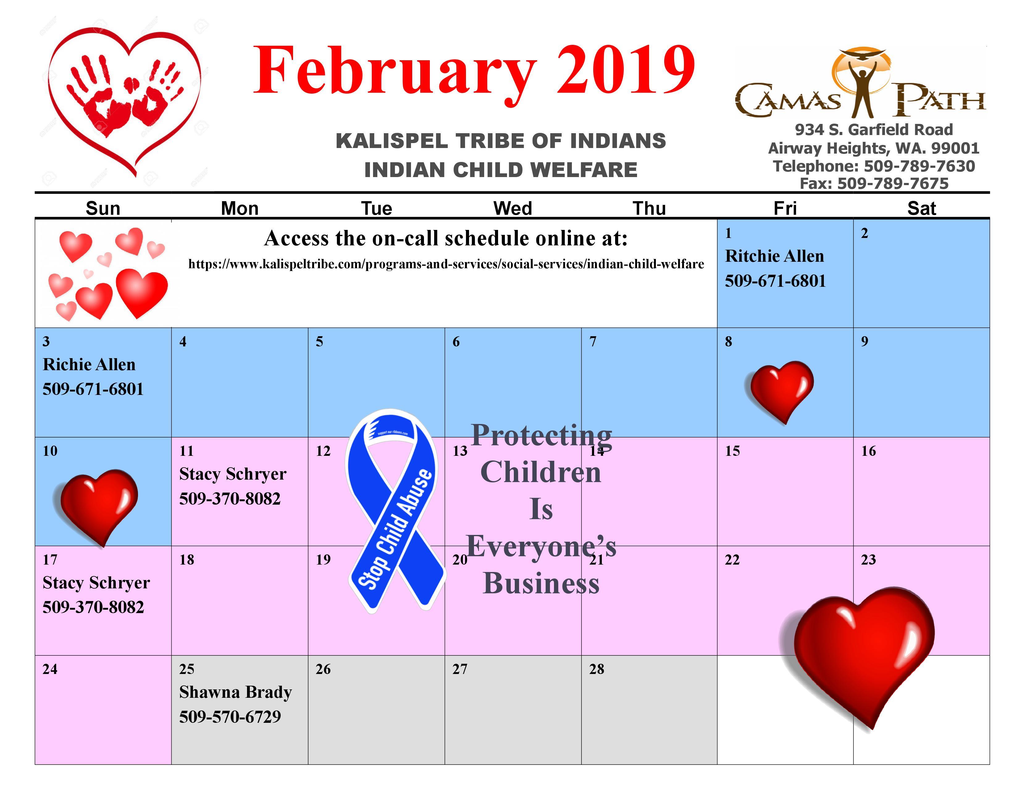 Icw Feb Oncall Calendar